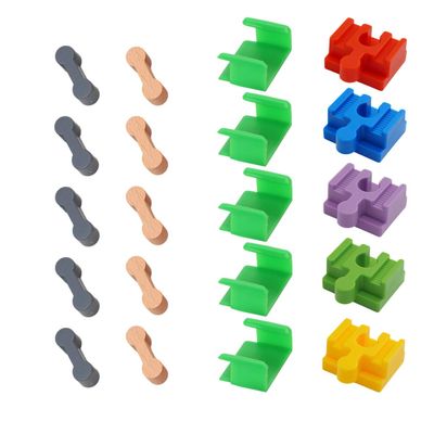 Leewoth 20pcs Wooden Train Track Dog Bone Connectors 3 Distinct Pieces Accessories for Teens to Make Wood Railway Compatible Toy Train Set