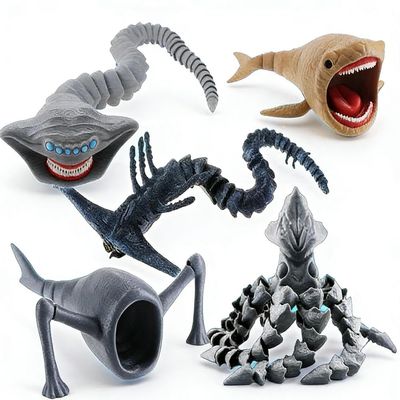 3D Printed Sea Monster Toy, Trevor Henderson Mythical Ocean Predator Model, Creative and Novel Toys (A+B+D+F+D)