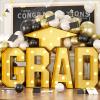 FunHot Marquee Light Up Letters, 3.4 FT Large Grad Light Up Letters, Gold Grad Marquee Letter with Lights Mosaic Frame Letter Pre-Cut Cardboard Hat for Anniversary Graduation Decorations Class of 2026 view 1