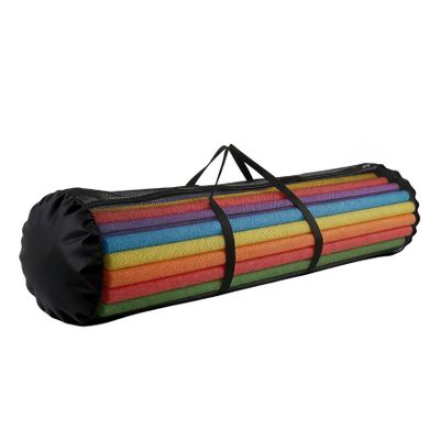 Klmnop Pool Noodle Storage Bag, Lightweight Mesh Organizer with Zipper and Handle for Pool Noodles, Floats and Swimming Accessories, 55x16x16 Inch(Black)