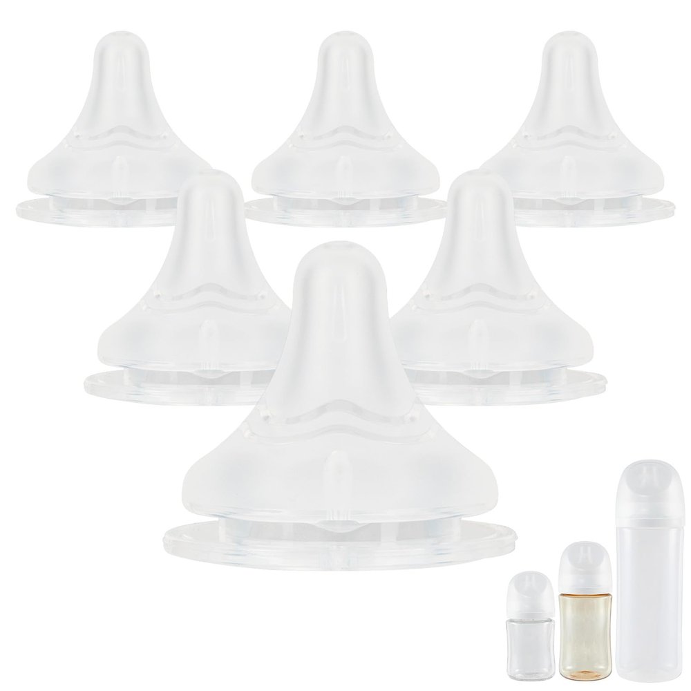 Silicone Nipple for Pigeon Bottle,Size SS,Newborn Flow Baby Bottle Nipples,0m+ 6 Count