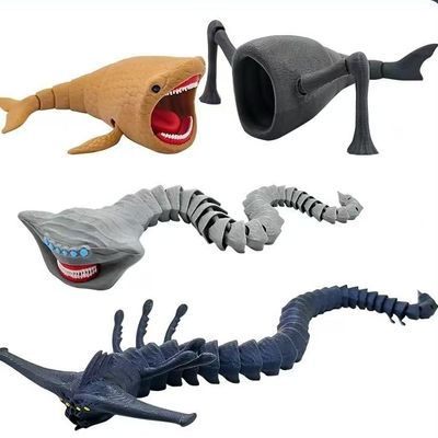 3D Printed Sea Monster Toy, Trevor Henderson Mythical Ocean Predator Model, Creative and Novel Toys (A+B+F+G)