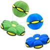 Magic Metaball, Children's Bouncing Ball, 2PCS Magic Flying Saucer Interactive Pop-Up Transform Toy, Parent-Child Interaction Blue and Green Bouncy Ball, Delay Frisbee Flying Disc Toy with 6 Light view 1