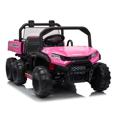 24V Electric Ride-on Dump Truck for Kids, 4WD Ride-On Car for Kids, 2-Seater UTV with Remote Control, Off-Road Electric Vehicle for Boys & Girls Outdoor Play