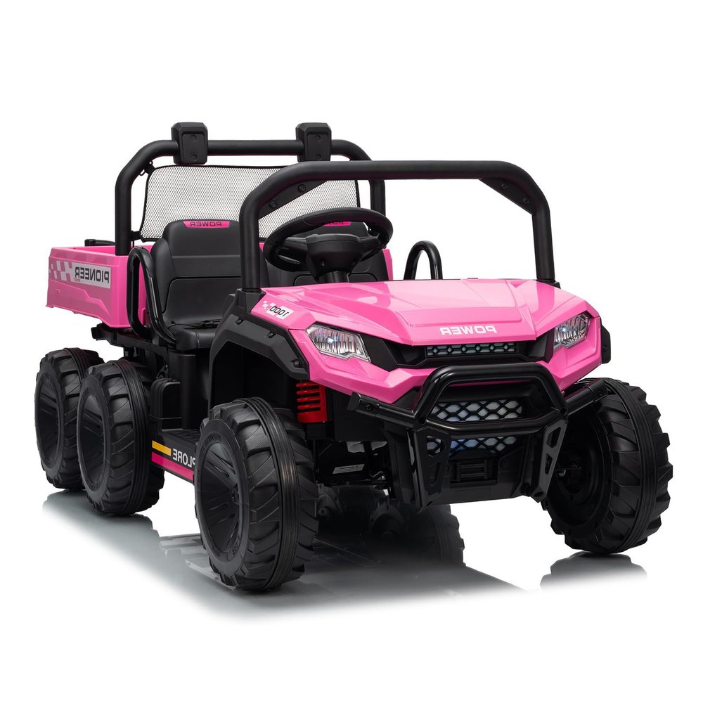 24V Electric Ride-on Dump Truck for Kids, 4WD Ride-On Car for Kids, 2-Seater UTV with Remote Control, Off-Road Electric Vehicle for Boys & Girls Outdoor Play