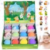 12Pcs/Set Bath Bombs with Toys Inside 2 Inch Bath Bombs with Cute Animal Toys, Child-Safe Fizzy Colorful Bubble Bathroom Supplies for Kids, Green view 1