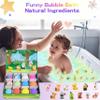 12Pcs/Set Bath Bombs with Toys Inside 2 Inch Bath Bombs with Cute Animal Toys, Child-Safe Fizzy Colorful Bubble Bathroom Supplies for Kids, Green view 3