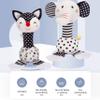 Black and White Baby Toys, 2PCS Soft Rattle for 0-12 Month Baby, Black and White Newborn Toys with Teether and Sound, Developmental Newborn Toy view 2