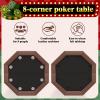 FinerFurnis Octagon Poker Table for 8 Players, Foldable Leg Design with 8 Built-in Cup Holders - Casino Leisure Game Table for Texas Holdem, Blackjack, Home & Party Use view 2