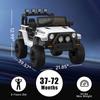 12V Kids Electric Ride-on Truck, Electric Vehicles Car Ride on Toy with Parent Remote Control, LED Lights, Seat Belt, Music Player, Spring Suspension, AUX Port  Ideal Gift for Toddlers, White view 4