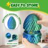 3D-Printed Toys  Snake Egg with Poseable Crystal Serpent, Reusable Treasure Chest. Gift for Fidget, Mythology Fans, Kids. (Bluegreen) view 4