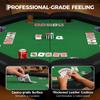 LuyFuitre 48" Folding Poker Table with 8 Players, Protable Folding Game Table Padded Rails  Stainless Steel Cup Holders  Collapsible Metal Legs, Octagon Casino Table for Texas Holdem Games - Green view 3