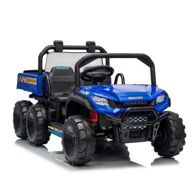 24V Electric Ride-on Dump Truck for Kids, 4WD Ride-On Car for Kids, 2-Seater UTV with Remote Control, Off-Road Electric Vehicle for Boys & Girls Outdoor Play