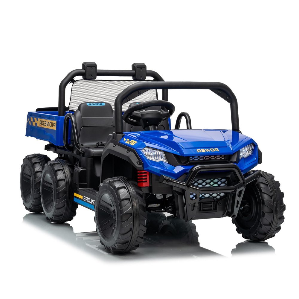 24V Electric Ride-on Dump Truck for Kids, 4WD Ride-On Car for Kids, 2-Seater UTV with Remote Control, Off-Road Electric Vehicle for Boys & Girls Outdoor Play