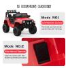 12V Kids Electric Ride-on Truck, Electric Vehicles Car Ride on Toy with Parent Remote Control, LED Lights, Seat Belt, Music Player, Spring Suspension, AUX Port  Ideal Gift for Toddlers, Red view 4