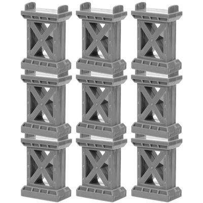FRCOLOR 9Pcs Wooden Train Bridge Supports and Track Support Risers Train Set Accessories for  Railway Bridge Building and Track Expansion