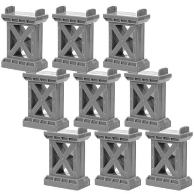 HOODANCOS 9Pcs Wooden Train Track Bridge Supports Train Bridge Risers for Compatible with Major Rail Brands Railway Accessories Set for Model Layouts