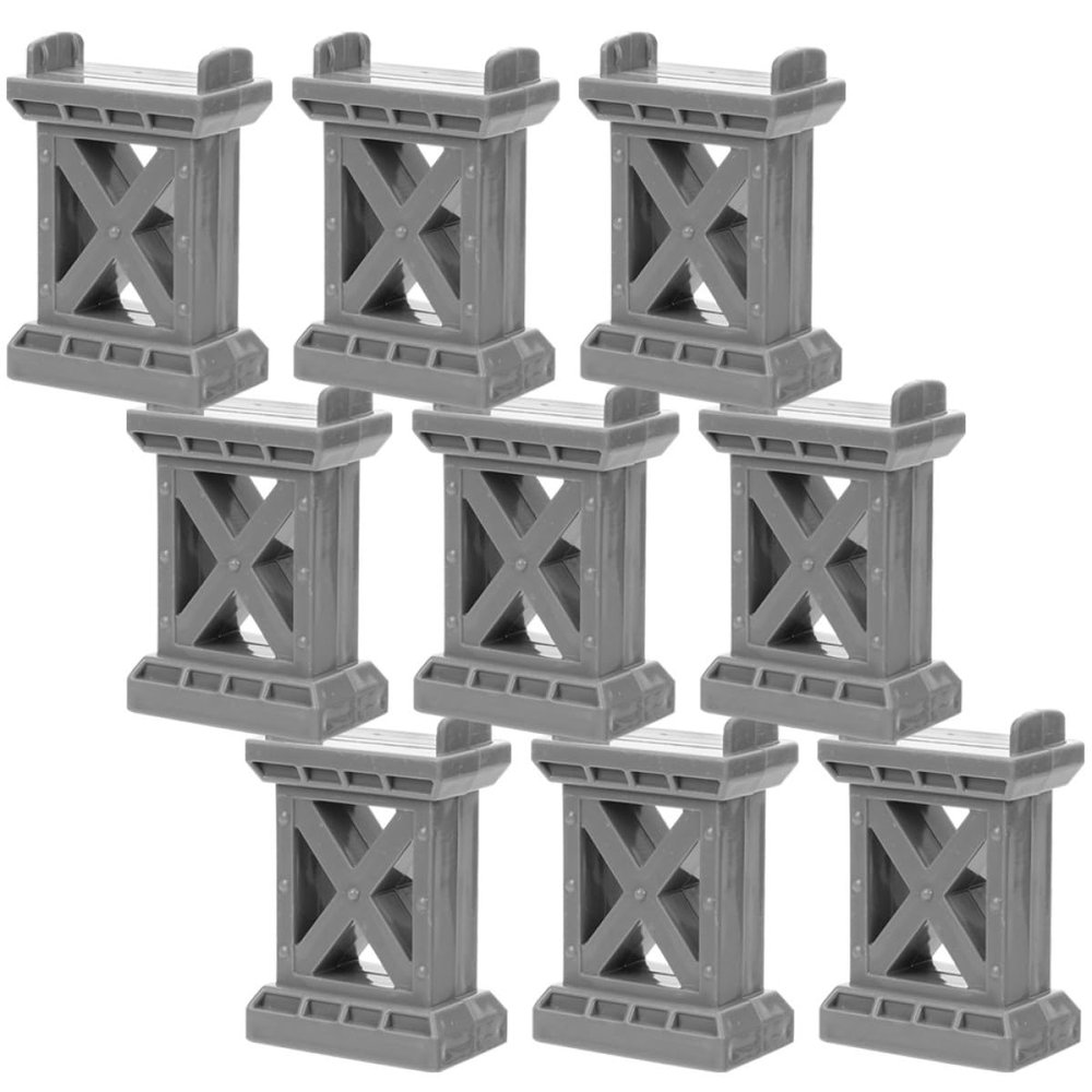 HOODANCOS 9Pcs Wooden Train Track Bridge Supports Train Bridge Risers for Compatible with Major Rail Brands Railway Accessories Set for Model Layouts