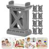 HOODANCOS 9Pcs Wooden Train Track Bridge Supports Train Bridge Risers for Compatible with Major Rail Brands Railway Accessories Set for Model Layouts view 3
