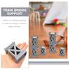 HOODANCOS 9Pcs Wooden Train Track Bridge Supports Train Bridge Risers for Compatible with Major Rail Brands Railway Accessories Set for Model Layouts view 4