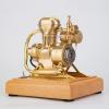 Steam Engine Model Kit That Works, 1.6cc Mini Vertical OHV 4-Stroke Gasoline Engine, Retro Brass Motorcycle Engine Replica with Wooden Base for Physics Science Experiment Demonstration view 3