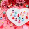 120 Pcs Valentine's Day Mini Resin Ducks 8 Style Bulk Love Heart Duck Figures to Hide for Valentines Gifts Home Tabletop Garden Miniature Landscape Cake Birthday Party Decor view 2