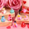 120 Pcs Valentine's Day Mini Resin Ducks 8 Style Bulk Love Heart Duck Figures to Hide for Valentines Gifts Home Tabletop Garden Miniature Landscape Cake Birthday Party Decor view 3