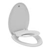 19 Inch Round Toilet Seat with Built-In Toddler Potty Training Seat  Soft Close, Non-Slip, Easy Install & Clean, Durable BPA-Free PP Material, Universal Fit for Standard Adult & Kids Toilets, White view 1