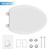 19 Inch Round Toilet Seat with Built-In Toddler Potty Training Seat  Soft Close, Non-Slip, Easy Install & Clean, Durable BPA-Free PP Material, Universal Fit for Standard Adult & Kids Toilets, White view 2