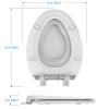19 Inch Round Toilet Seat with Built-In Toddler Potty Training Seat  Soft Close, Non-Slip, Easy Install & Clean, Durable BPA-Free PP Material, Universal Fit for Standard Adult & Kids Toilets, White view 3