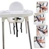 1PCS 3 Point Harness Seat Belt for Kids Adjustable Baby Safety Strap Compatible with IKEA Antilop High Chair Kids High Chair Straps Replacement for Soft & Comfortable on Baby's Skin (Black) view 4
