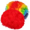 HOODANCOS 2Pcs Rainbow and Red Clown Afro Wigs for Women, Curly Carnival Costume Wigs for Pride, Halloween, and Party Dress-Up Accessories view 1