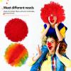 HOODANCOS 2Pcs Rainbow and Red Clown Afro Wigs for Women, Curly Carnival Costume Wigs for Pride, Halloween, and Party Dress-Up Accessories view 2