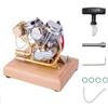 Steam Engine Model Kit That Works, Retrol 4.2CC V-Twin 4-Stroke Gasoline Engine Model, 1:5 Scale Panhead Motorcycle Engine Replica for Physics Science Experiment Demonstration view 2