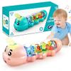 AIZAN Caterpillar Design Tummy Time Toy, Crawling Toy with Light & Music Musical Light Up, Music Animal Toys, Captivating Light and Sound Effects, Birthday Gifts for Boys and Girl(Pink) view 1