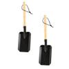 HOODANCOS 2Pcs Portable Wooden Shovel Set with Oak Handles, Lightweight Garden Trowels for Planting and Weeding, Household and Farm Use, Black Hand Tools for Outdoor Gardening and Flower view 1