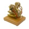 Steam Engine Model Kit That Works, 3.2cc Mini Horizontal V-Twin 4-Stroke Gasoline Engine, Golden Motorcycle Engine with Metal Chain Drive for Physics Science Experiment Demonstration view 1