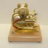 Steam Engine Model Kit That Works, 3.2cc Mini Horizontal V-Twin 4-Stroke Gasoline Engine, Golden Motorcycle Engine with Metal Chain Drive for Physics Science Experiment Demonstration view 4