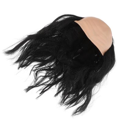 HOODANCOS Halloween Bald Man Cosplay Wig Black Funny Costume Wig for Men Party Dress-Up Accessory for Masquerade and