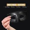 AMWYODK Venetian mask men's masquerade mask, suitable for Halloween, Easter party, carnival, club costume mask. (Black) view 4