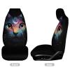 Cute Cat Galaxy Funny Car Headrest Covers Print Seat Head Rest Protector Case Fits for Most Cars view 3