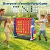 Giant Sports & Game Tower, 33.5 Inch Height Adjustable in 3 Levels, Includes Basketball Hoop, Golf, Ring Toss, 4-in-a-Row & Storage Box (Blue/Red) view 4