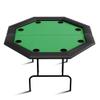 FinerFurnis Octagon Poker Table for 8 Players, Foldable Leg Design with 8 Built-in Cup Holders - Casino Leisure Game Table for Texas Holdem, Blackjack, Home & Party Use view 1