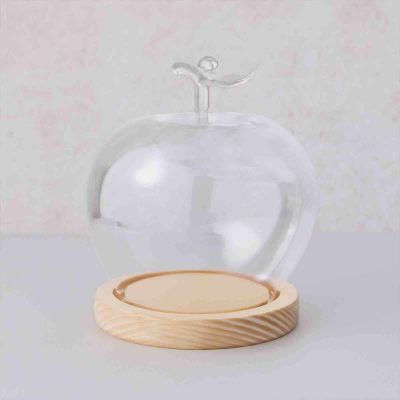2026 New Glass Apples Case Decorative LED-Style Display Cloche for Romantic Home Dcor, Valentines Day Table Accents, Cozy Collectible Showcases and Aesthetic Room Styling (Natural)