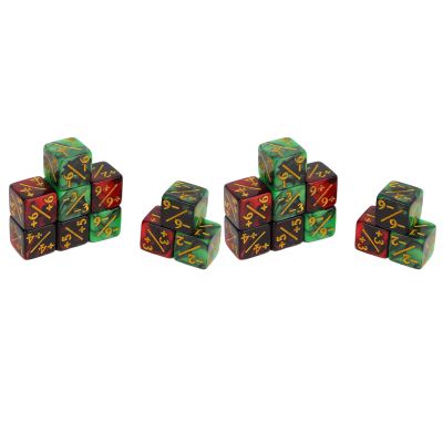 Alomejor Fun Math Teaching Aid 16mm Addition and Subtraction Dice Set with Clear Numbers 20PCS Plastic Dice for Home Math Activities