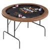 SereneLife 8 Player Octagonal Foldable Poker Table, Casino Leisure Texas Holdem Table, w/Water Resistant Cushioned Rail, 8 Cup Holders, Brown Felt Surface, Black Jack Board & Family Games view 1