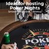 SereneLife 8 Player Octagonal Foldable Poker Table, Casino Leisure Texas Holdem Table, w/Water Resistant Cushioned Rail, 8 Cup Holders, Brown Felt Surface, Black Jack Board & Family Games view 3