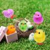 Toddmomy 18pcs Easter Fluffy ChicksChenille Plush Easter Chicks Mini Stuffed Animals for Bonnet & Cake Decorations, Realistic Farm Figurines As Party Favors and Bag view 4