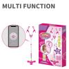 Kids Microphone with Stand, Karaoke Machine with Colorful Light, 12 Inch Kids Toy Microphone with Adjustable Height, Durable Electronic Singing Toy with Mu Playback view 3