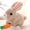 Feknnedm Hopping Rabbit Interactive Electronic Pet Plush Bunny Toy - Realistic Bunny Toy with Sounds, Jumping, Twitching Ears - Easter Gift for Kids (Brown) view 1